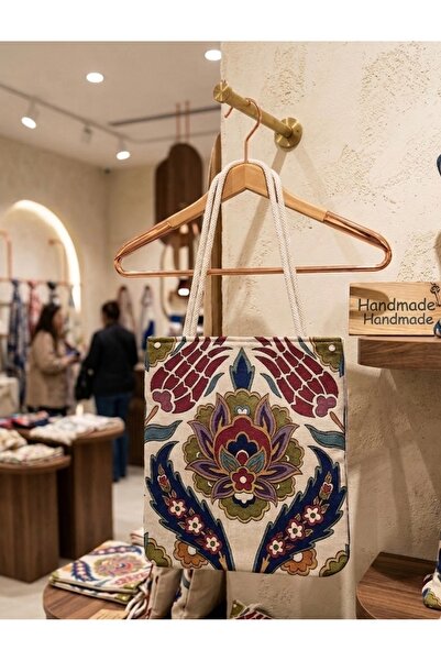 Zehra ana Vintage Tablecloth Patterned Tapestry Cloth Bag