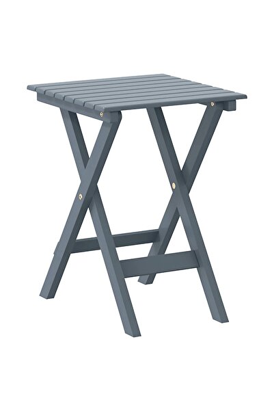 vidaxl Folding side table, gray, solid poplar wood