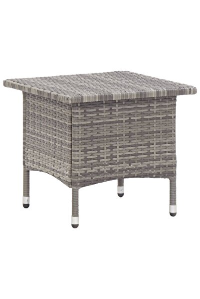 vidaxl Tea table, grey, 50 x 50 x 47 cm, polyrattan