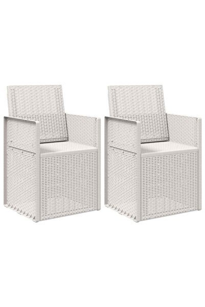 vidaxl Scaune de Dining pentru Grădină 2 pcs Alb PP