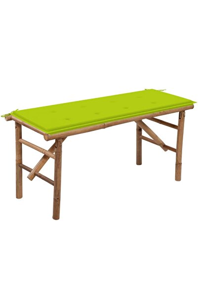 vidaxl Bancă de grădină pliabilă cu pernă, 118 cm, bambus