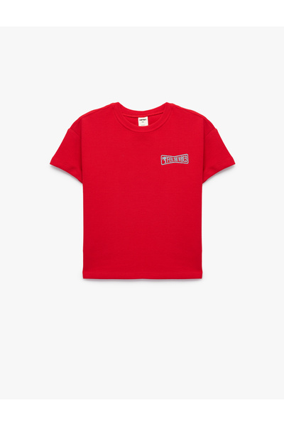 Koton Tricou cu mânecă scurtă imprimat din bumbac cu decolteu rotund