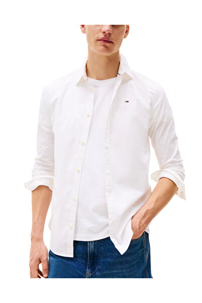 Tommy Hilfiger Ανδρικό Πουκάμισο Λευκό Tommy Jeans DM0DM04405-100