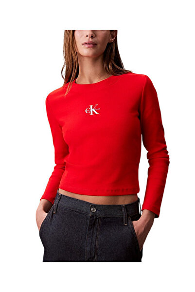 Calvin Klein Γυναικείο Μακρυμάνικο T-shirt Κόκκινο LV047A803G-BJ8