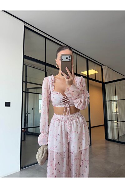 BB Bensu Buyruk BLUZĂ CROP CU MÂNECI BALON ROZ