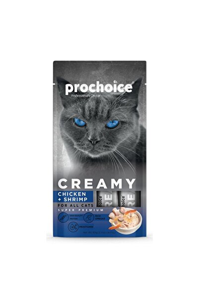ProChoice Creamy Λιχουδιά Γάτας Με Κοτόπουλο Και Γαρίδες 4×15gr
