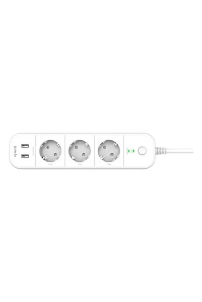 Tenda Prelungitor Smart WIFI cu 3 prize și 2 USB, 1.5m, Beli SP15, Alb