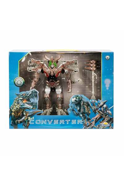 Sunman Transformable robot into dinosaur, Gray