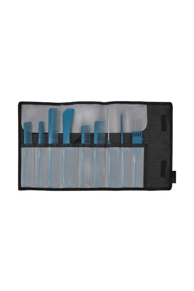 Jaguar Atlantic Blue comb set, 9 pieces, various sizes, blue color