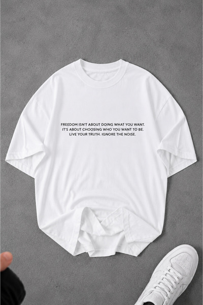 Jooy Minimal Text Design Printed Basic Oversize T-Shirt