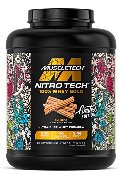 MUSCLETECH نيترو-تيك 100% مسحوق بروتين مصل اللبن الذهبي، (بنكهة التشوروس، 232...