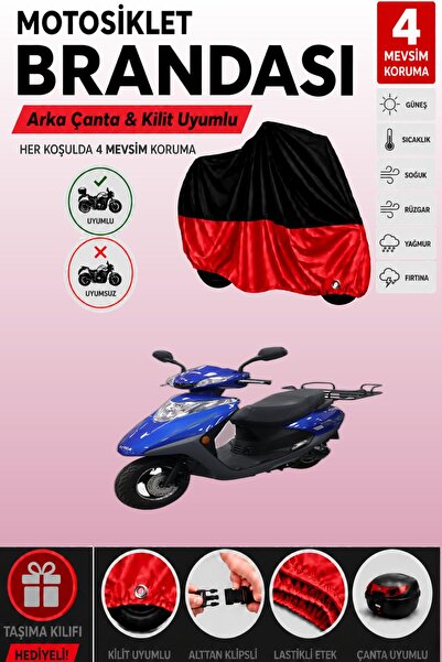 Cemku Double Black Top - Red Bottom, Rear Bag Compatible King Motor Spica 50 ...