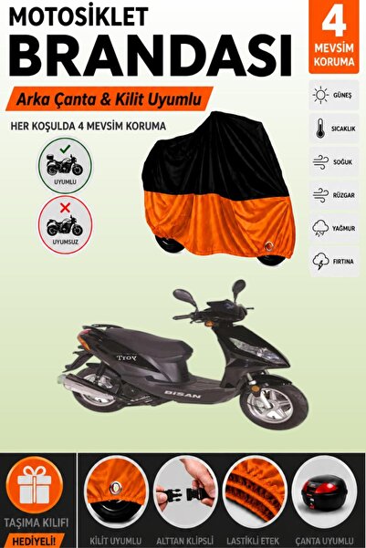 Cemku Double Black Top - Orange Bottom, Rear Bag Compatible Bisan Troy 100 Mo...