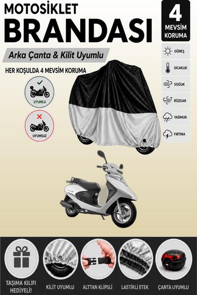 Cemku Double Black Top - Gray Bottom, Rear Bag Compatible Honda Spacy 110 Alp...