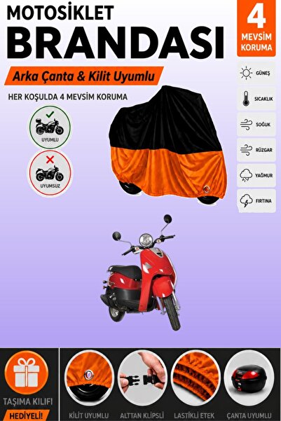 Cemku Double Black Top - Orange Bottom, Rear Bag Compatible Kanuni Pony 50 Mo...