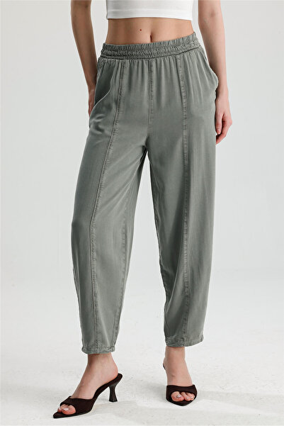 ROSE ARYA Khaki Tensel Washable Trousers