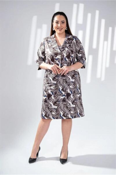 Roxxlen Women's Plus Size Patterned Two-Piece Set