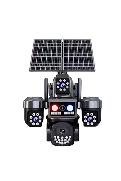 O-KAM OK-332 Premium 4g 12MP 4g Sim Kartlı Solar Panelli 4 Lens 1 Ptz Akıllı ...
