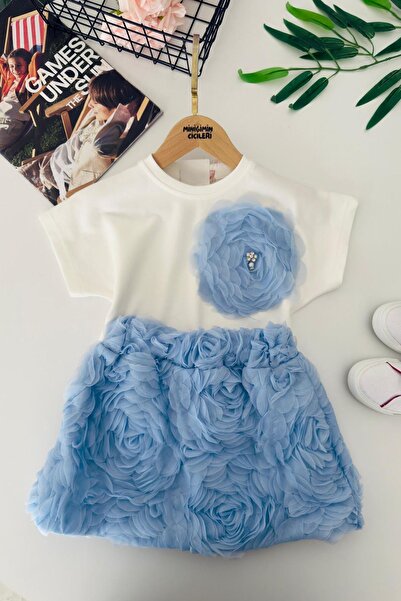 Minigimin Cicileri My Little Girl's Rose Detailed Skirt 2-Piece Set for Girls...
