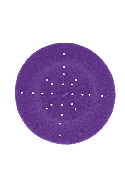 ButicCochet Beretă de damă, ButicCochet, lână, mărime unică, model cu perle, ...