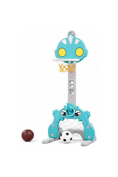 LITTLE ANGEL Kids Basketball Football Ring Toss Playset Toy - Green