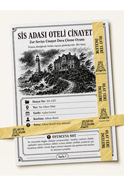 Amastris Kitap Murder on the Island of Fog Detective Game
