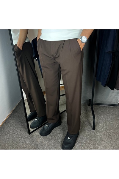BULFWEAR Premium Baggy Kumaş Pantolon Acı Kahve