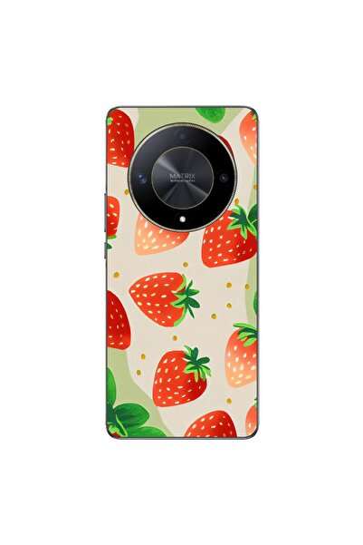 OEM Θήκη συμβατή με Honor Magic6 Lite από σιλικόνη gel TPU με σχέδιο φράουλας