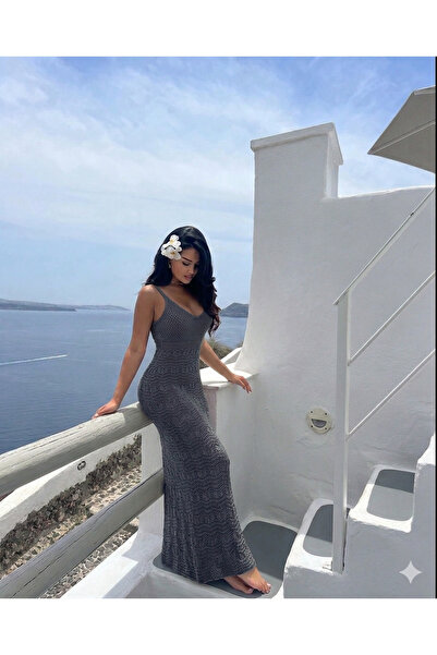 Nursay Long Tricot Cotton-Cotton Beach Dress