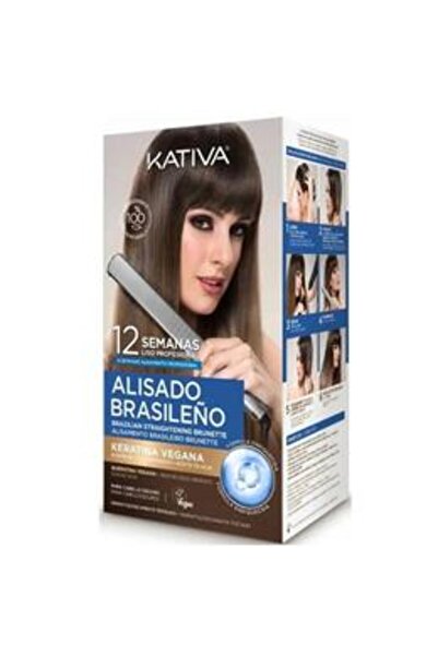 Kativa Kit pentru Indreptarea Parului cu Keratina pentru Par Saten sau Brunet...