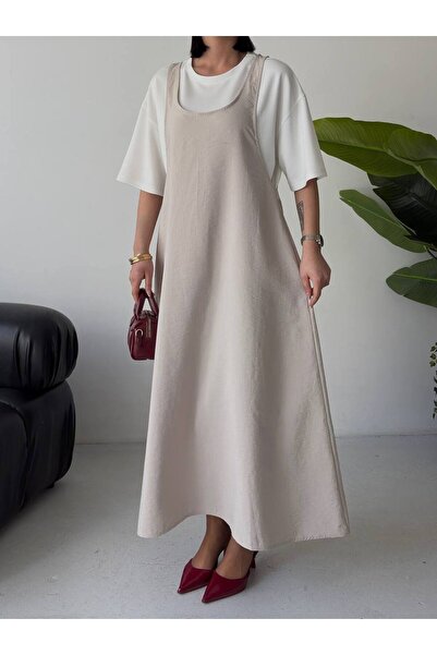 BE CHİC Rochie lungă casual, simplă, din țesătură modal premium softtouch, cu...