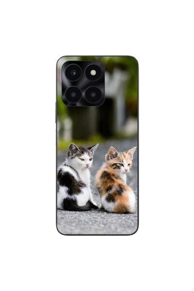 OEM Калъф, съвместим с Honor X6a, силиконов гел TPU, с шарка на котенца
