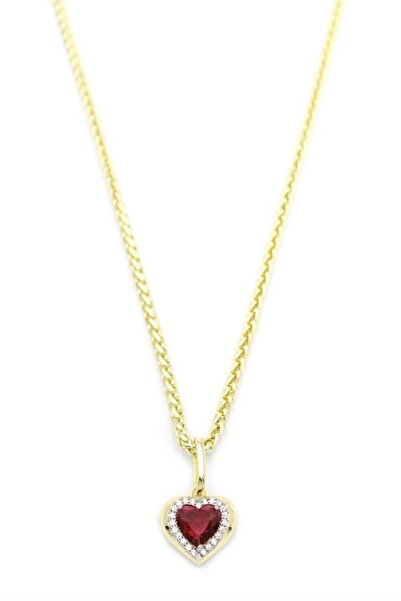 atastore2017 Stoned Heart Necklace - Red