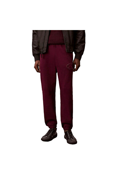 Calvin Klein Pantaloni de trening din fleece pentru bărbați cu aplicație cu l...