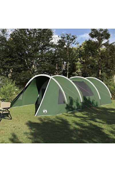 vidaxl Cort tunel pentru 5 persoane Verde si alb 805 x 405 x 211 cm