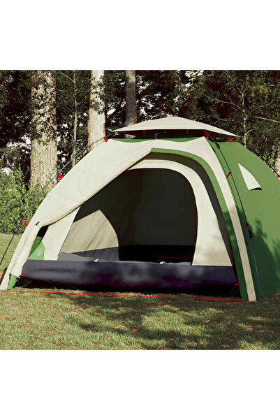 vidaxl Cort de camping cupola 4 persoane, setare rapida, verde