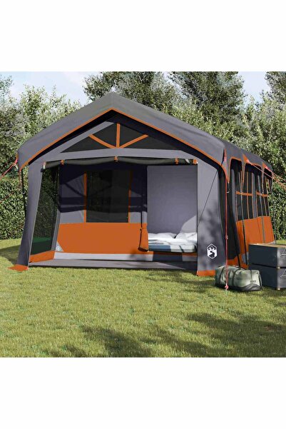 vidaxl Cort de Familie Gri si Portocalie 620 x 322 x 240 cm Poliester
