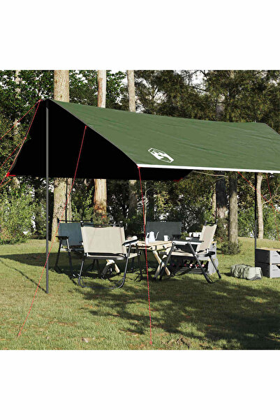 vidaxl Prelata de camping, verde, 460x305x210 cm, impermeabila