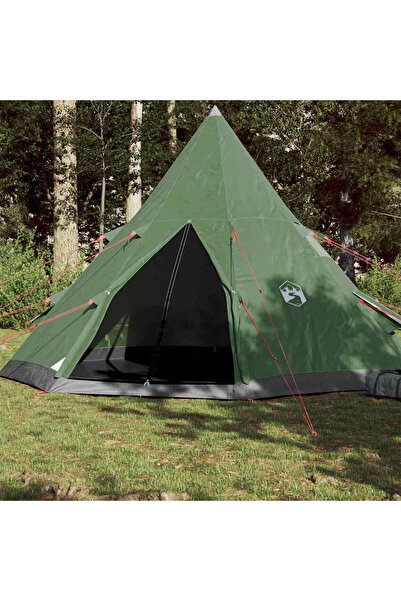 vidaxl Cort de camping tipi pentru 4 persoane, verde, impermeabil