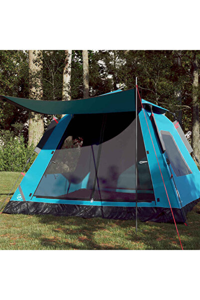 vidaxl 5-person dome camping tent, quick set-up, blue
