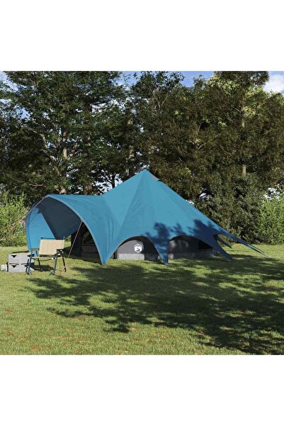 vidaxl Cort Teepee pentru 5 Persoane cu acoperis Albastru si Gri