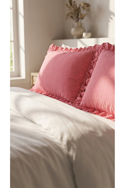 kesenegore 2 Pieces of Ruffled Cotton Fabric Pillowcases 50 X 70