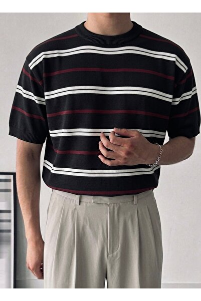 ModaYaren Unisex Striped Crew Neck Oversize T-Shirt