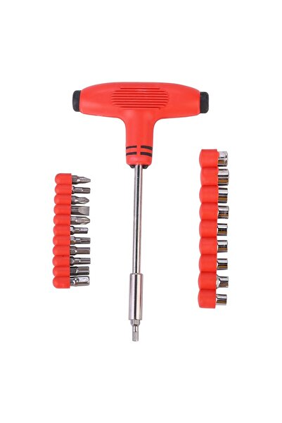 Lawazim Multifunction T Handle Screwdriver Set with 21 Bits & Sockets