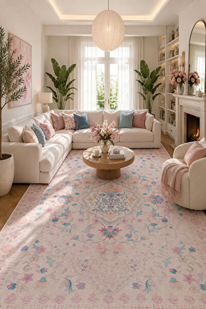 GECE HOME Dijital Kaymaz Baskılı Yıkanabilir Desenli Salon Halısı Mutfak Halı...