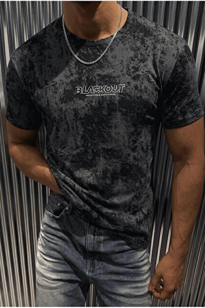 Oksit Blackout Audiovisual Design Men's T-Shirt - Stone Wash Effect