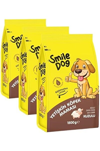 YAKE STORE Smile Dog Yetişkin Köpek Kuzulu 1,5 kg Kuru Mama (3 paketi) YAKE STORE 2940
