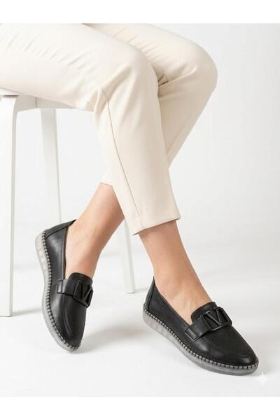 Lütfi Women's Black Orthopedic Soft Sole Stylish Comfortable Daily Shoes