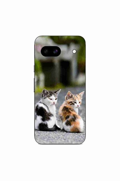 OEM Калъф, съвместим с Google Pixel 8A, силиконов гел TPU с шарка на котенца