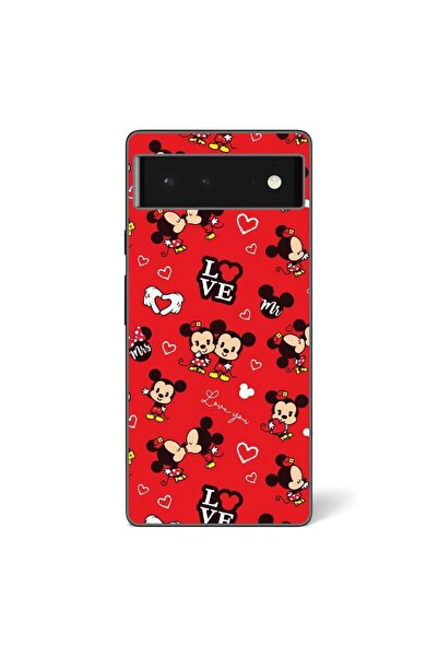 OEM Husa compatibila cu Google Pixel 6 Silicon Gel Tpu Model Mickey Love Patt...
